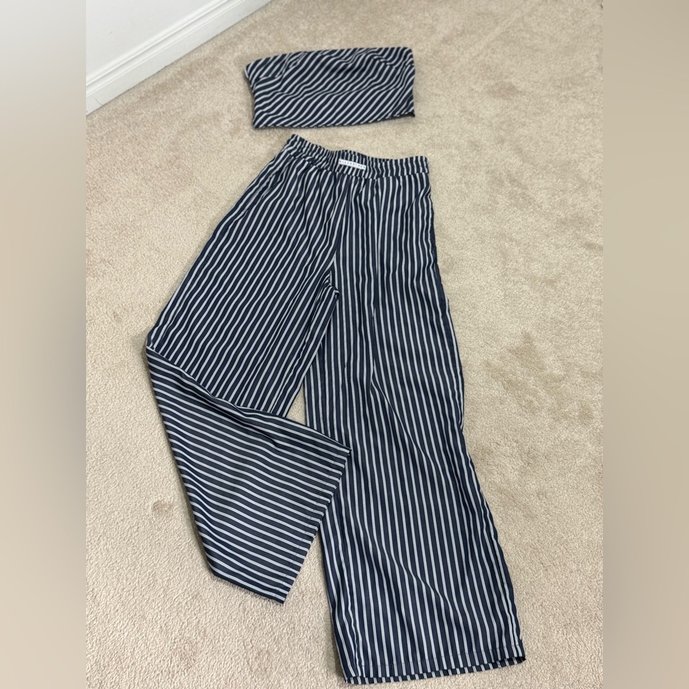 Missguided Navy Striped Two-Piece